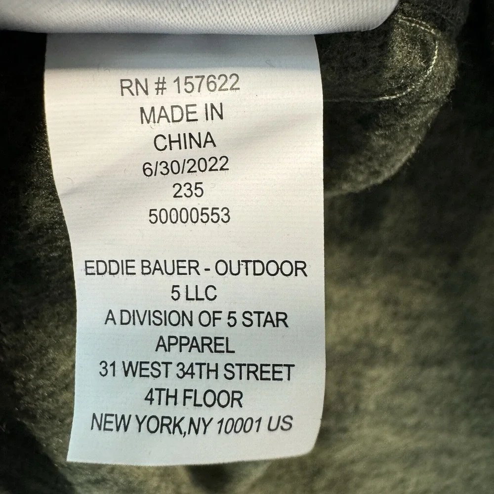 Eddie‎ Bauer Jacket Mens Medium Green Cloud Layer Pro Quarter Zip Mock Collar